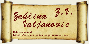 Žaklina Valjanović vizit kartica